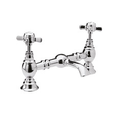 Nuie Beaumont Traditional Luxury 2-Hole Basin Mixer Tap Pillar Mounted - Chrome