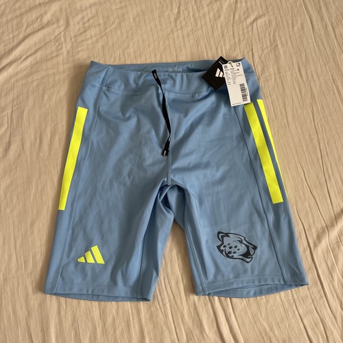 adidas Shorts Blue 2 Tone 3 Stripes Compression running Women's size MEDIUM NWTs