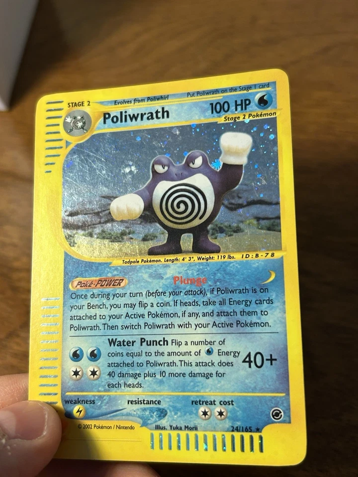 2002 Pokemon Expedition Set Poliwrath Holo #24/165 - Image 3 of 3
