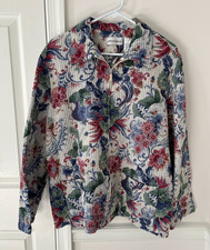 Womens Alfred Dunner Zip Up Jacket Size 18 Cotton Floral Paisley Lightweight