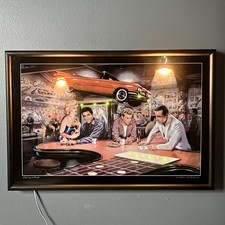 Evening at Ricks Electric Art Gallery Lighted Art Picture Elvis, Marilyn, James