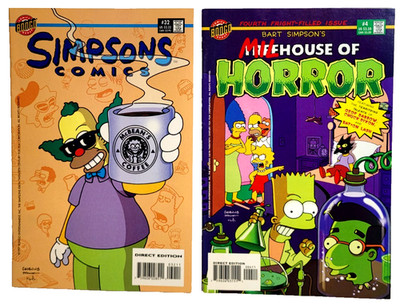 Lot Of 2 Comic Books #4 and #32 of ''The Simpsons'' Bongo Comics 1997 and 1998.
