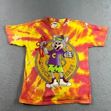Vtg 90s Chuck E Cheese  Tie Dye Pizza Ticket Graphic T Shirt Youth Large