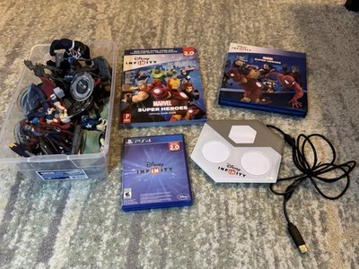 Disney Infinity 2.0 PlayStation 4 LOT:  Game, Portal, 20 Marvel Figures, Discs