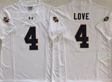 Jeremiyah Love Jersey #4 Notre Dame White