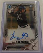 2021 Bowman Jose Rodriguez Chrome 1st Auto #CPA-JRO Chicago White Sox