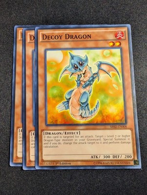 Yugioh - 3x Decoy Dragon SR02-EN008 1st Common NM