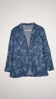 Men’s Blazer Jacket MJ Bale Blue Botanical Print Linen Blend Size 42