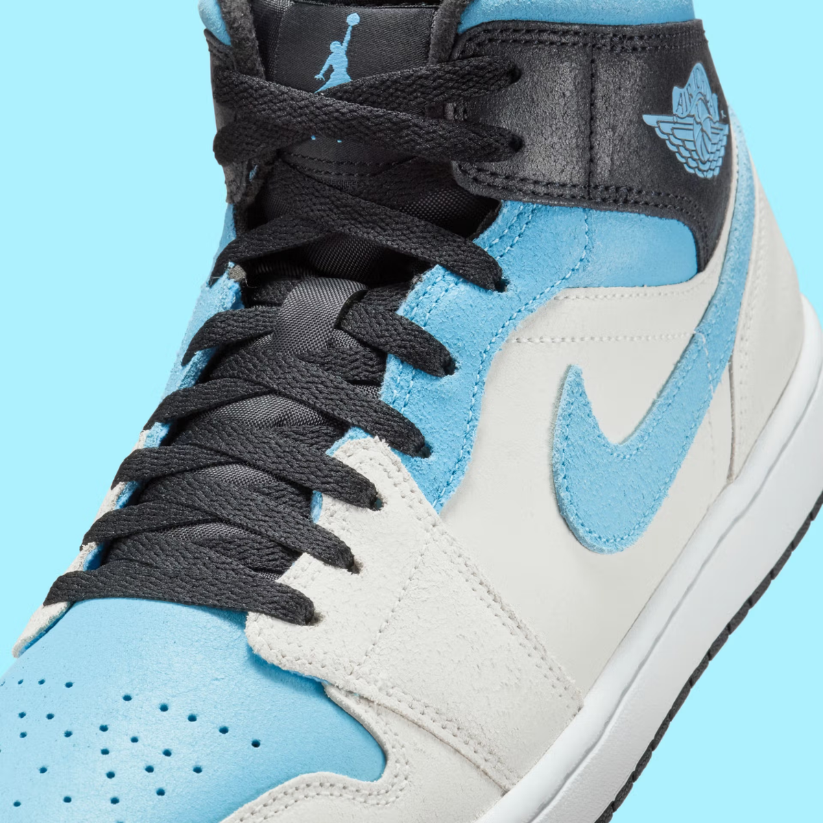Nike Air Jordan 1 Mid Blue Chill Smoke Grey IM6567-121 Men's Shoes