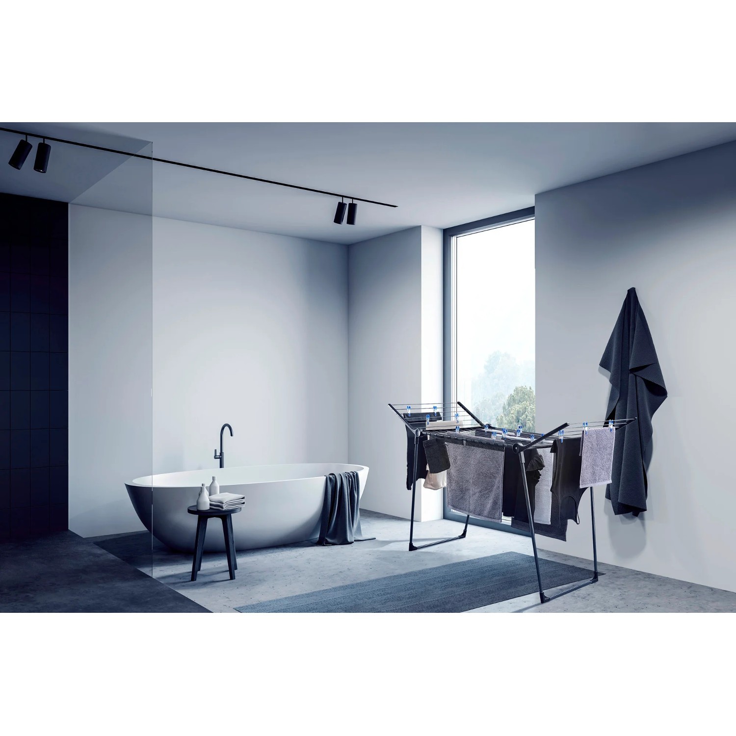 Sèche-linge Pegasus 180 Solid Black Leifheit la solution stable pour sécher deux machines de linge