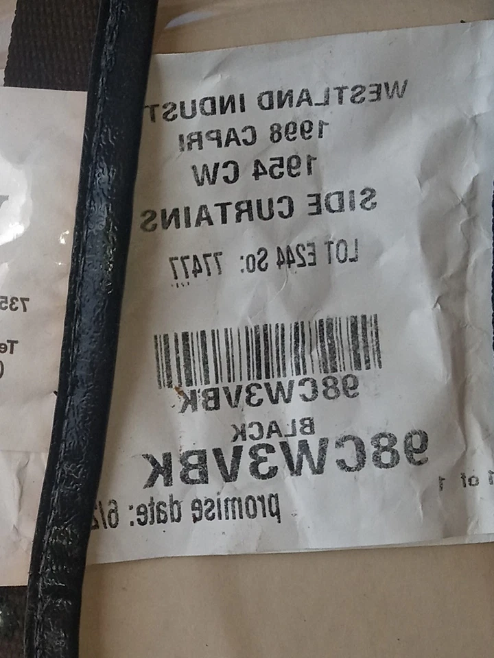 1998 FORD MERMERCURY CAPRI БОКОВЫЕ ОКОННЫЕ ПАНЕЛИ НОВЫЙ ИЗ СТАРЫХ ЗАПАСОВ $150 - Изображение 4 из 4