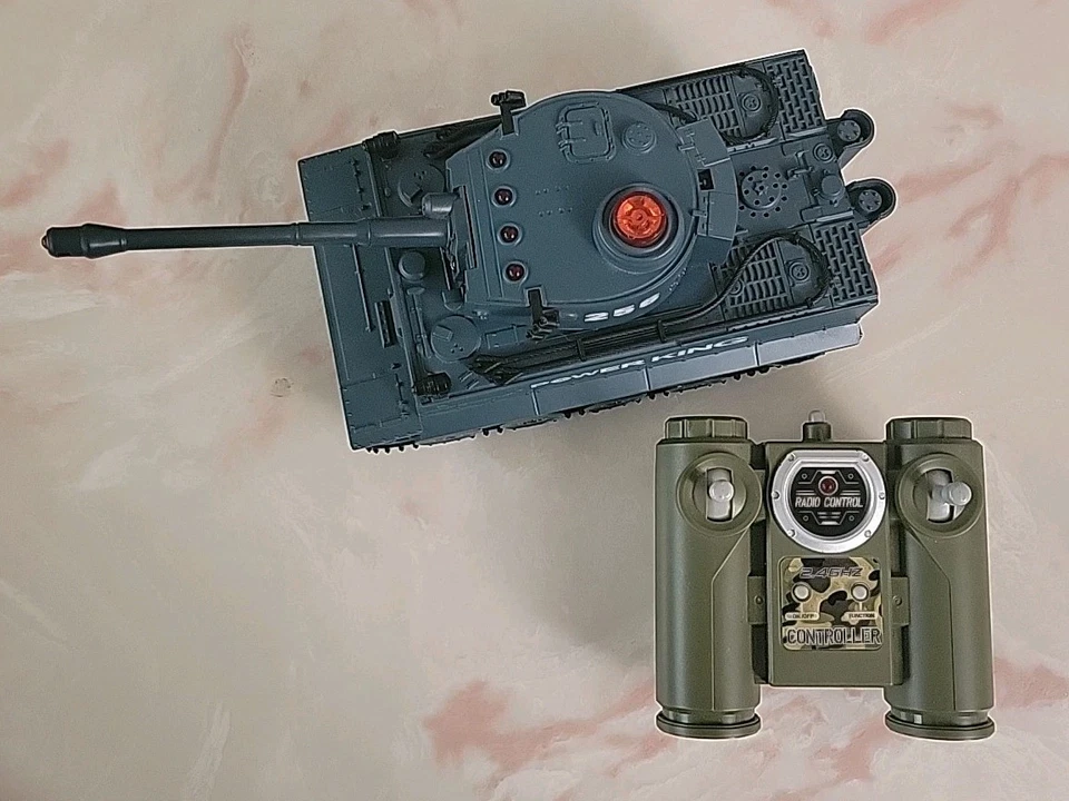RC Tiger 1 tanque 1/32 Power King con control remoto probado 2,4 GHz Foto 2 de 4