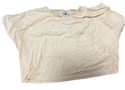 XSIDE Damen T-Shirts und Neckholder Crop-Top, S, Baumwolle, Beige/Schwarz/Rosa