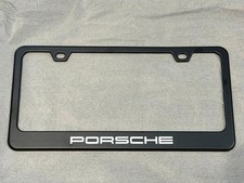 Black Solid Metal Porsche License Plate Frame