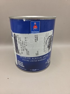 1 Qt Sherwin Williams SuperPaint Interior Flat Color 7007 Ceiling Bright White