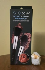 Sigma Beauty Sculpt + Glow Makeup Brush Duo including F05 & F37 brushes with Box