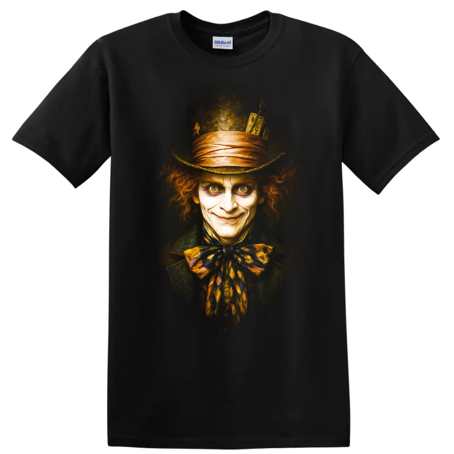 Mad Hatter T Shirt Wonderland Character Portrait Gothic Fantasy Tee