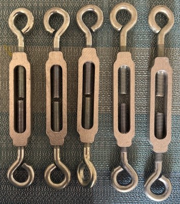 Eye & Eye Stainless Steel Turnbuckle  8'' (closed) x 5/8'' (eye opening) 5pc set