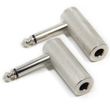 2-Pack Premium 1/4 Inch Right Angle Guitar Cable Adapter 6.35Mm 1/4" TS Mono New