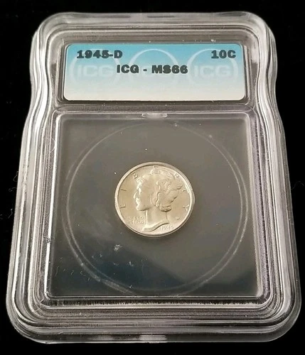 1945-D 10C MERCURY DIME ICG MS66 #7146