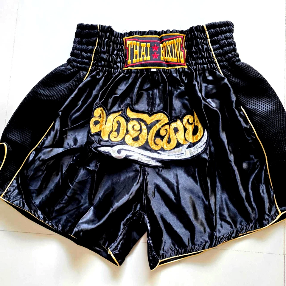 Muay Thai Shorts Original Muay Satin Kickboxing Training Sports Gym MMA Size XXL - Image 3 of 4