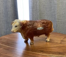 VINTAGE Lefton China Japan HEREFORD BULL Cattle Cow Figurine Collectible