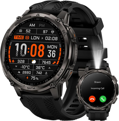 Tank T4C Smart Watch for Men with LED Flashlight, 1.5  AMOLED Display, Dual-Band
