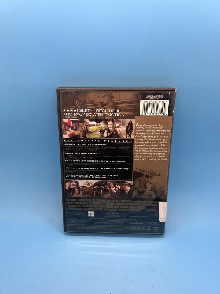 Seabiscuit DVD 2003 Movie Tobey Maguire Jeff Bridges Chris Cooper Region 1 Drama - Image 3 of 3