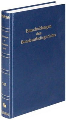 Entscheidungen des Bundesarbeitsgerichts (BAGE 183) 