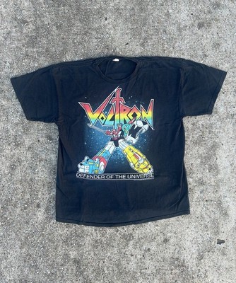 Vintage Trademarked Voltron Shirt Men XL Black Defender of the Universe Crewneck