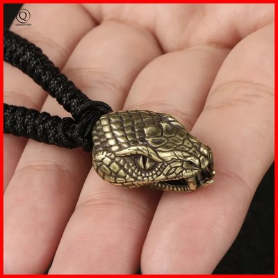 Handmade Brass Mini Python Snake Head Charms Car Keyholder Pendants DIY Belt...