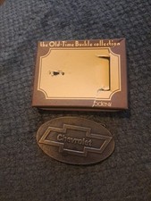 Vintage Chevrolet Oval Brass Toned Belt Buckle By Oden Inc Pre-owned Condition