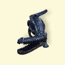 Large 49" Hand Carved Ebony Crocodile Statue from the Artisans of Africa