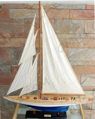 XL Painted Enterprise 1930 America's Cup Yacht J Boat Wood Model