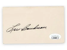 Lou Boudreau Signed Autographed 3X5 Index Card Indians Hall of Famer JSA CF45597