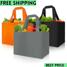 3 Pack Reusable Grocery Bags Heavy Duty Foldable Canvas Tote Large Shopping bag,