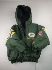 Vintage Pro Player Green Bay Packers Reversible Jacket YOUTH SIZE 8 Hooded Rare
