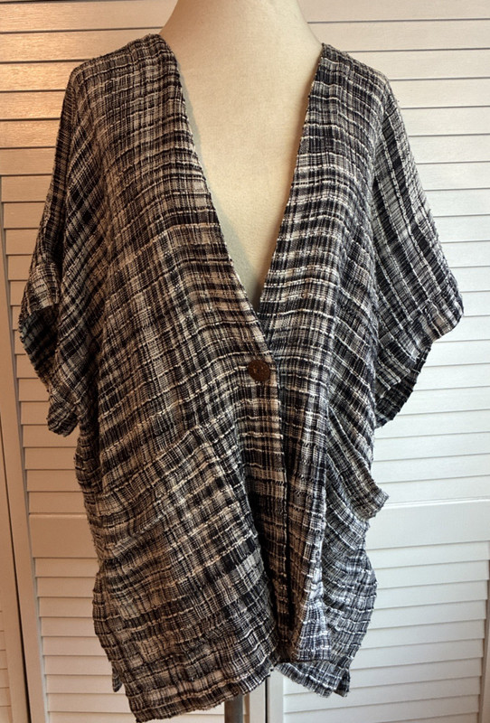 Yasuko Kurisaka One Size Cotton Handwoven Jacket/Topper Japanese Designer