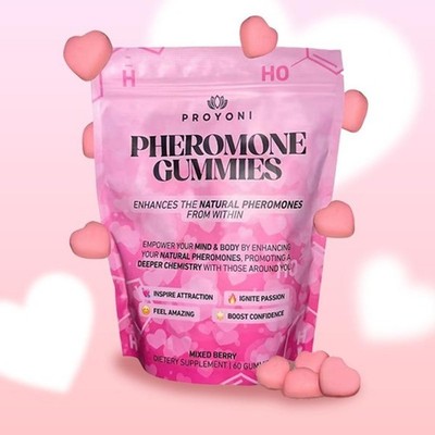 ProYoni Pheromone Gummies Natural Booster for Attraction & Confidence,Vegan,60ct