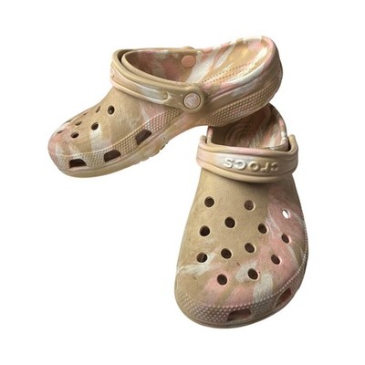 Crocs Unisex Baya Marbled Clog Chai/Multi Mens 5 Womens 7 Beige Pink White READ