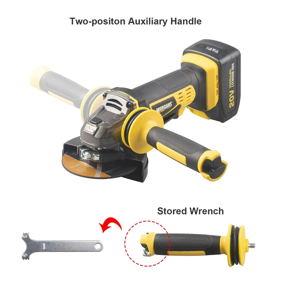 Cordless Angle Grinder Brushless 21V, 115mm with 1 Battery+Charger+Discs Kit - Image 4 of 4