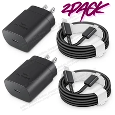 25W Dual PD Type C Cable Super Fast Wall Charger USB C Block For Samsung Android