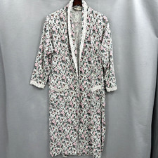 Vtg Victoria Secret Robe Womens S Floral Cotton Gold Label Cottagecore No Belt