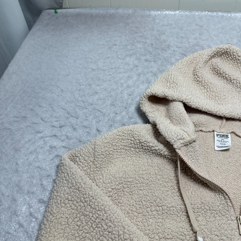 Victoria's Secret PINK Michigan State Sherpa Hoodie Full Zip MSU Womens Size S - Image 3 of 4