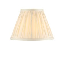 Tapered Cylinder Lamp Shade - Ivory Silk - 40W B22 - 8 Inch Pleated Design