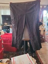 Vintage Gitano Jeans 50 By 27 30W Brown Cargo Bling Pants