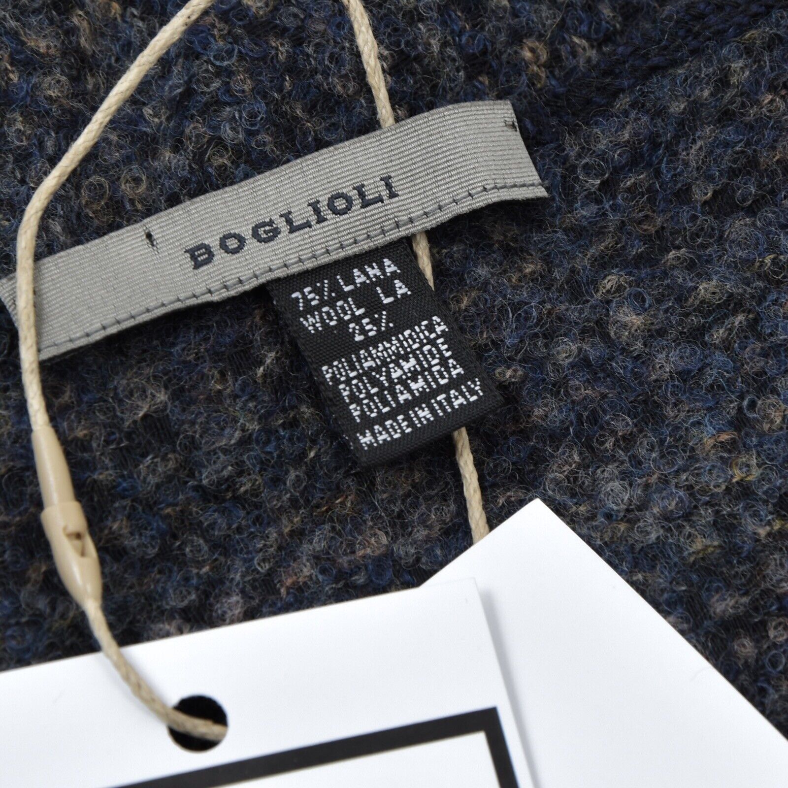 BOGLIOLI Schal Scarf Wolle Wool Made in Italy Blau Blue ca 179cm Herbst Autumn