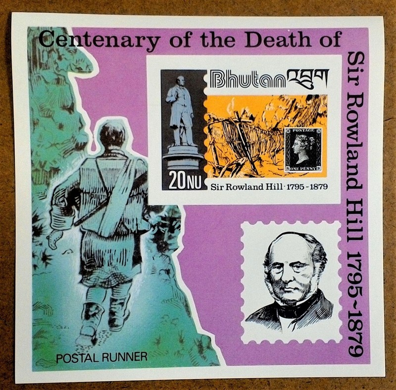 VINTAGE CLASSICS - Bhutan 1979 - Rowland Hill - Imperf Souvenir Sheet - MNH