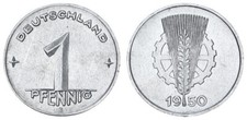 DDR 1 Pfennig 1950 E fast Stempelglanz 93587