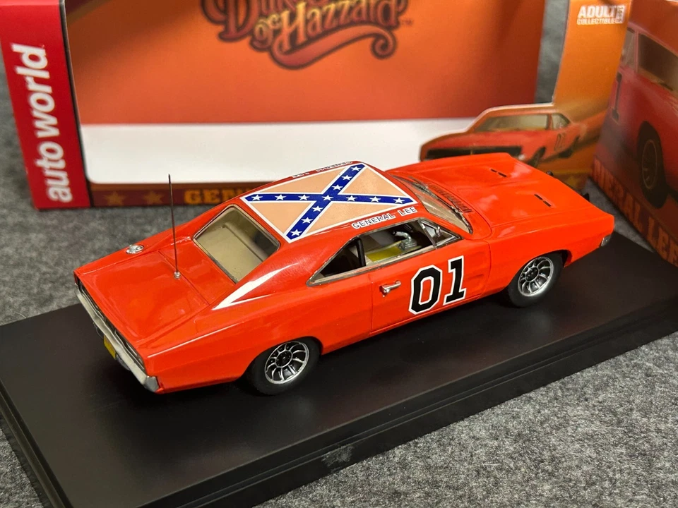 Auto World 1/43 1969 Dodge Charger General Lee Red Dukes of Hazzard 01 Warner - Image 3 of 4